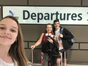 family at airport